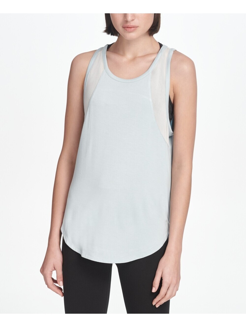 DKNY Womens Activewear Sport Mesh Trimmed Tank Top Size XS